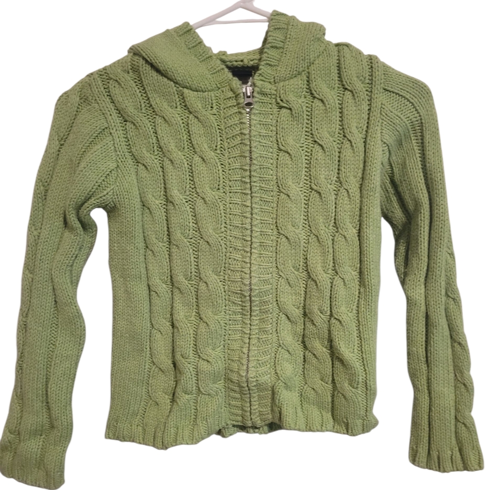 GAP Cozy Green Cable Knit Sweater